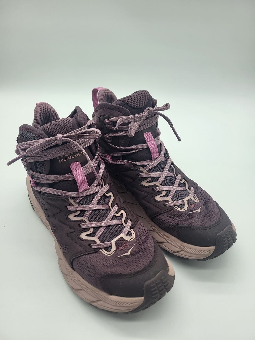 Hoka Anacapa Breeze Women's Trail Mid-Top Shoes - Mauve and Pink Sz 9